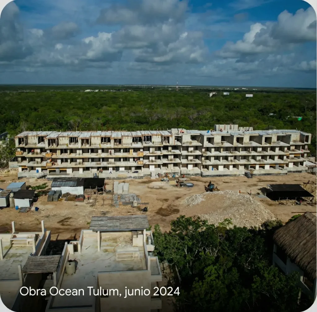 Obra en construcción ‘Ocean Tulum’ en Tulum (junio 2024)